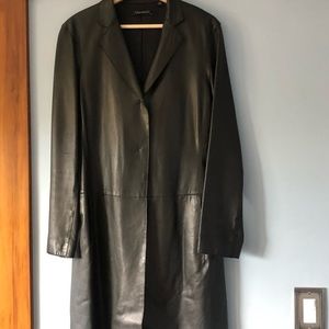 Tahari Leather Trench Coat